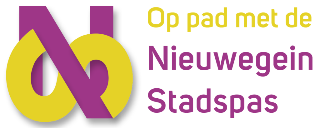 logo nieuwegein stadspas paars geel incl op pad